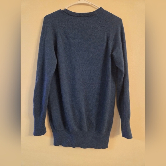 Blue V-Neck Cashemere Sweater By Equipment Womens Small - Picture 4 of 4